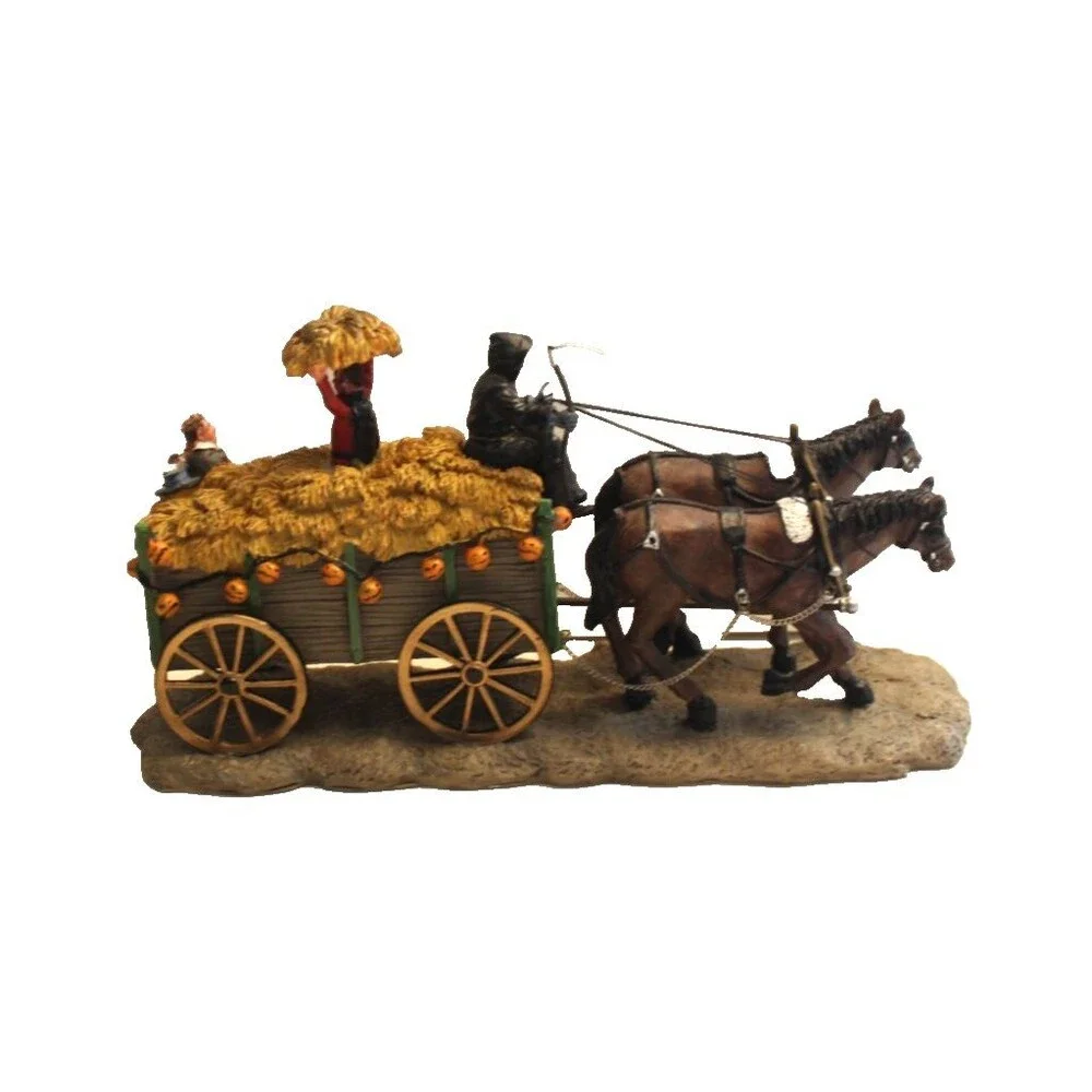 Lemax Spooky Town Halloween Haunted Hayride Horse & Wagon Pumpkin Trick or Treat